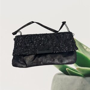 Elegant Black Sequin Evening Bag
